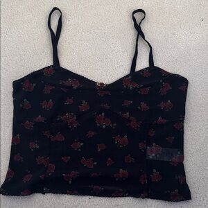 Garage Black and Red Floral Camisole